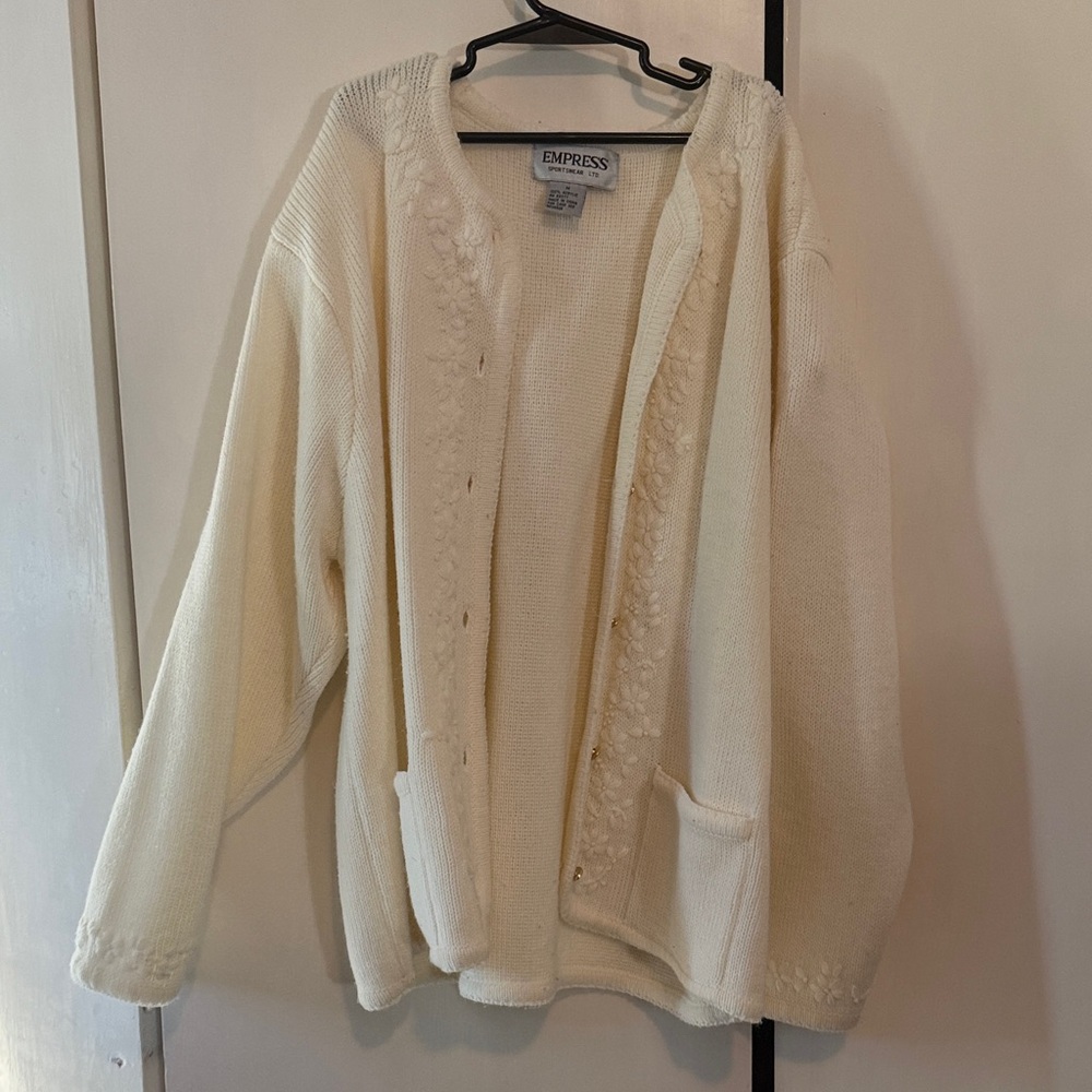 Cream Women's Cardigan Sweater